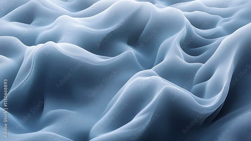 Obraz premium Abstract Blue Waves Flowing Seamlessly Across
