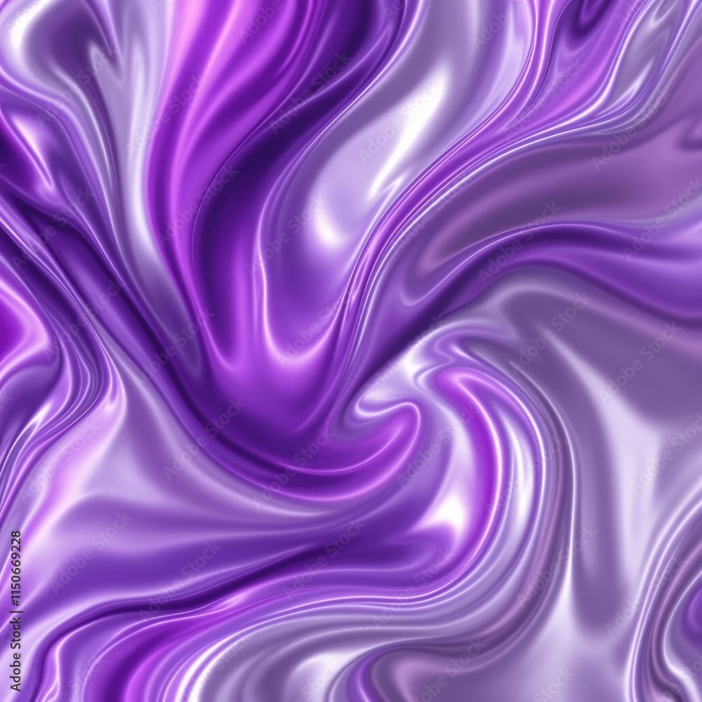 Fototapeta premium Abstract 3D Render of Purple and Silver Swirling Patterns