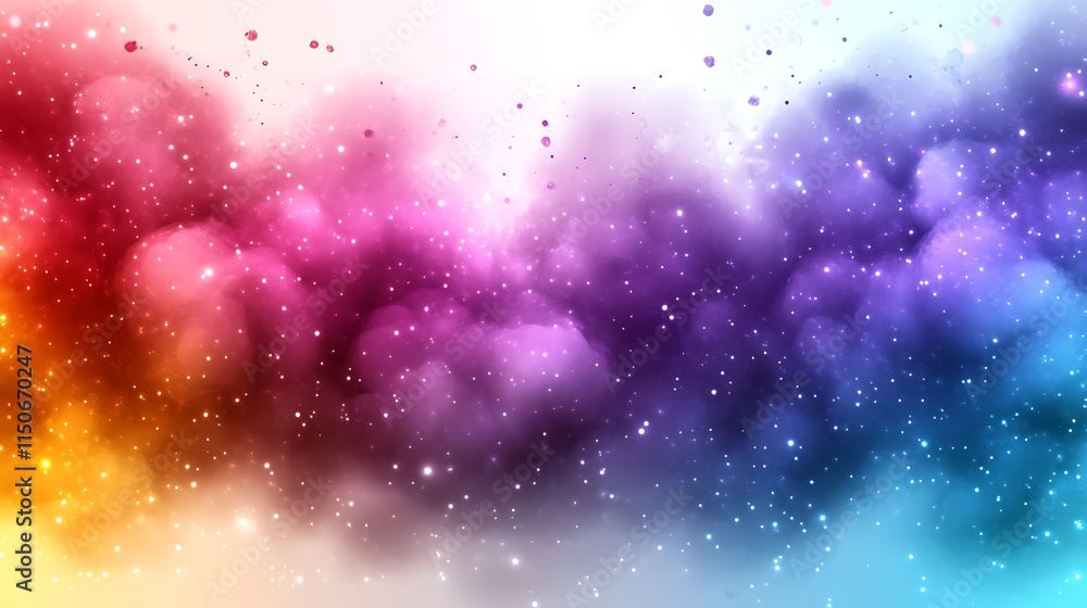 Colorful Nebula Clouds with Sparkling Dust and Stars Colorful Nebula Clouds with Sparkling Dust and Stars