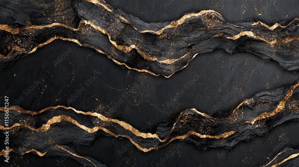 Fototapeta premium Grunge black background with craft paper texture. Realistic vector illustration bg of dark rough cardboard or stone with grain surface. Abstract decorative blackboard or marble wall material.