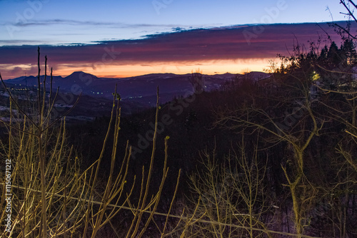 Alba di dicembre dall'appennino emiliano photo