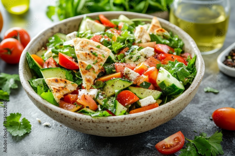 Vibrant Mediterranean Salad with Pita Vibrant Mediterranean Salad with Pita