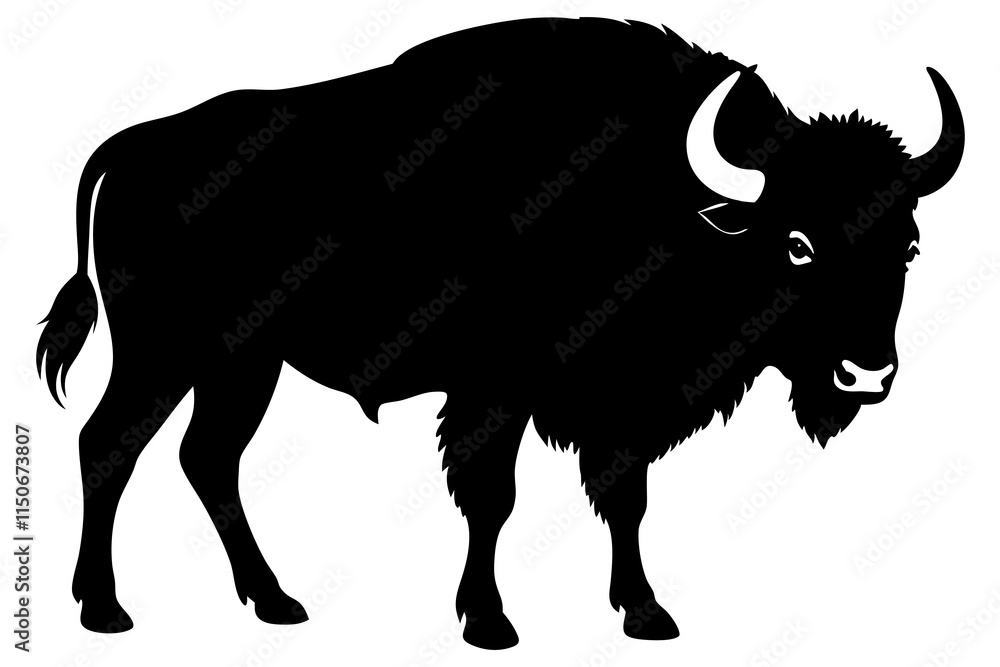 Buffalo Silhouette vector illustration Buffalo Silhouette vector illustration