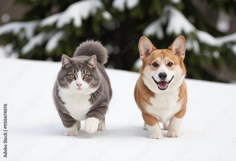 two dogs playing in snow two dogs playing in snow