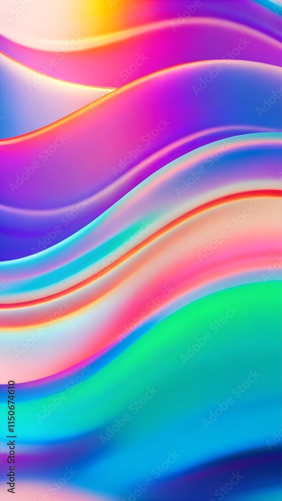 Smooth abstract waves in vibrant pastel colors creating a fluid and modern design
