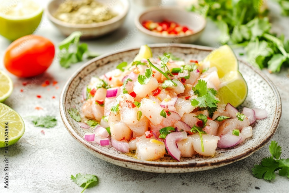 Fresh Seafood Ceviche with Lime and Coriander Fresh Seafood Ceviche with Lime and Coriander