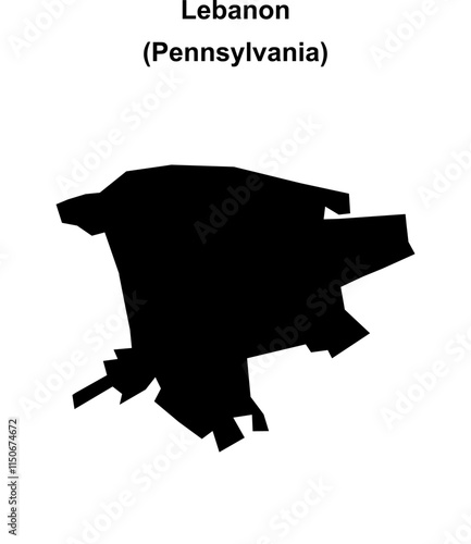 Lebanon (Pennsylvania) blank outline map photo