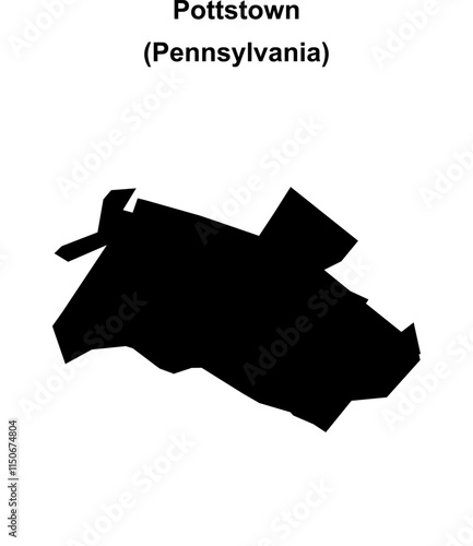 Pottstown (Pennsylvania) blank outline map photo