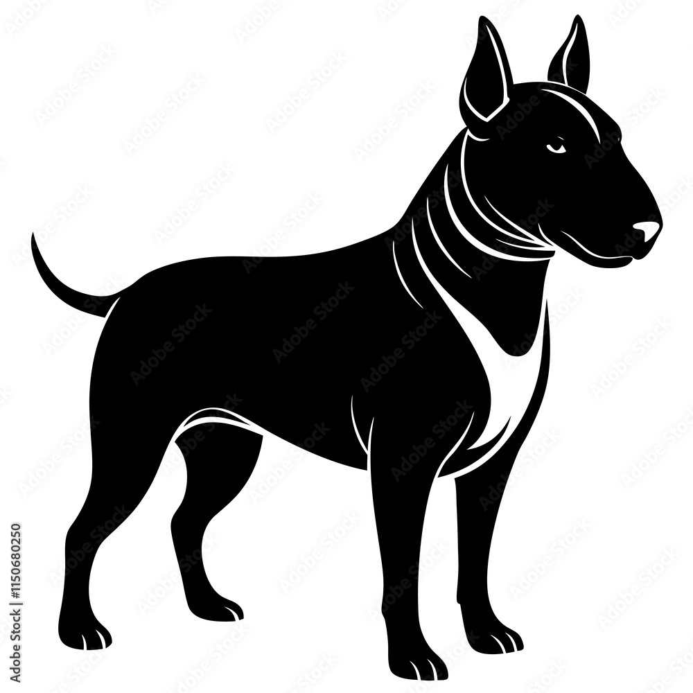 Bull Terrier Silhouette vector illustration Bull Terrier Silhouette vector illustration