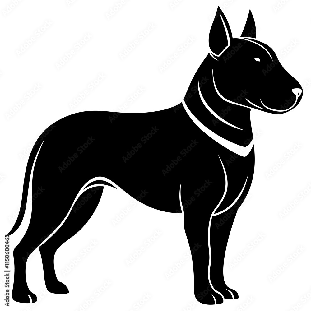 Bull Terrier Silhouette vector illustration Bull Terrier Silhouette vector illustration