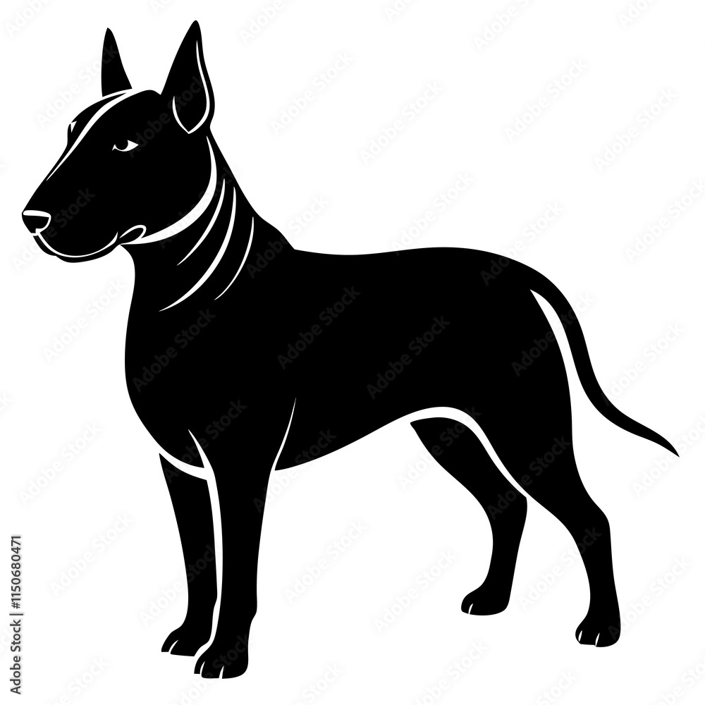 Bull Terrier Silhouette vector illustration Bull Terrier Silhouette vector illustration