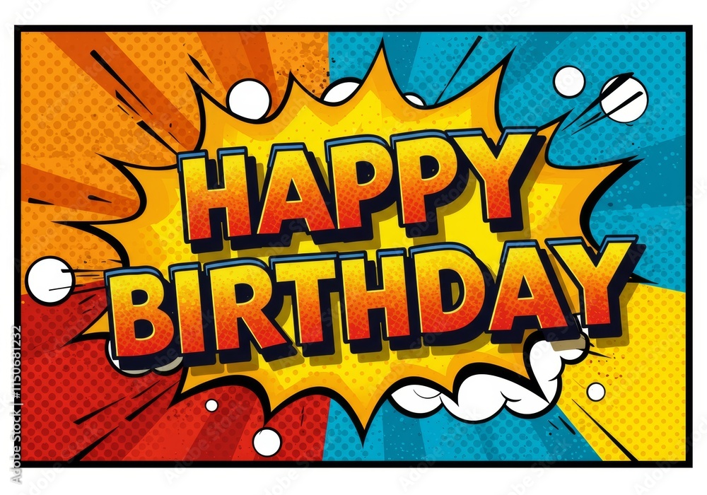 Fototapeta premium A colorful birthday greeting card illustration
