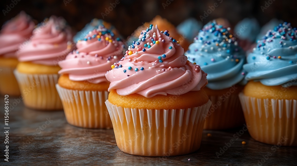 Pink and Blue Sprinkled Cupcakes Delightful Treats Pink and Blue Sprinkled Cupcakes Delightful Treats