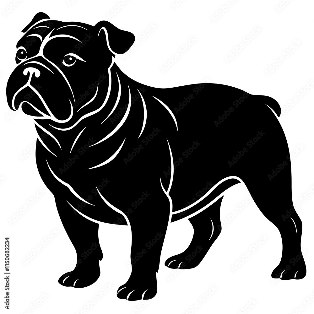 Obraz premium Bulldog Silhouette vector illustration