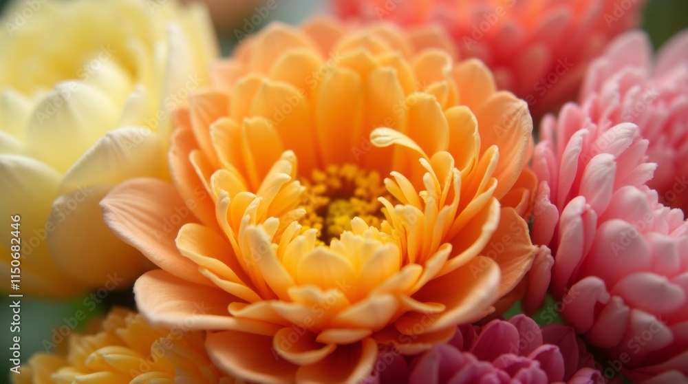 flower petals in various colors, showcasing their delicate textures and intricate details flower petals in various colors, showcasing their delicate textures and intricate details