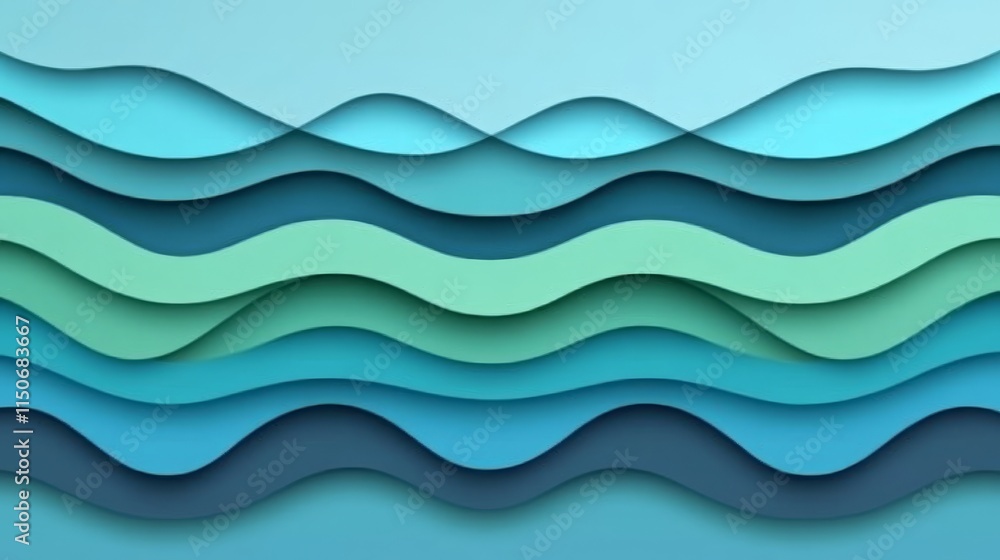 Fototapeta premium A soft blue and white wave backdrop, ideal for boosting the elegance of websites, presentations, and digital designs.