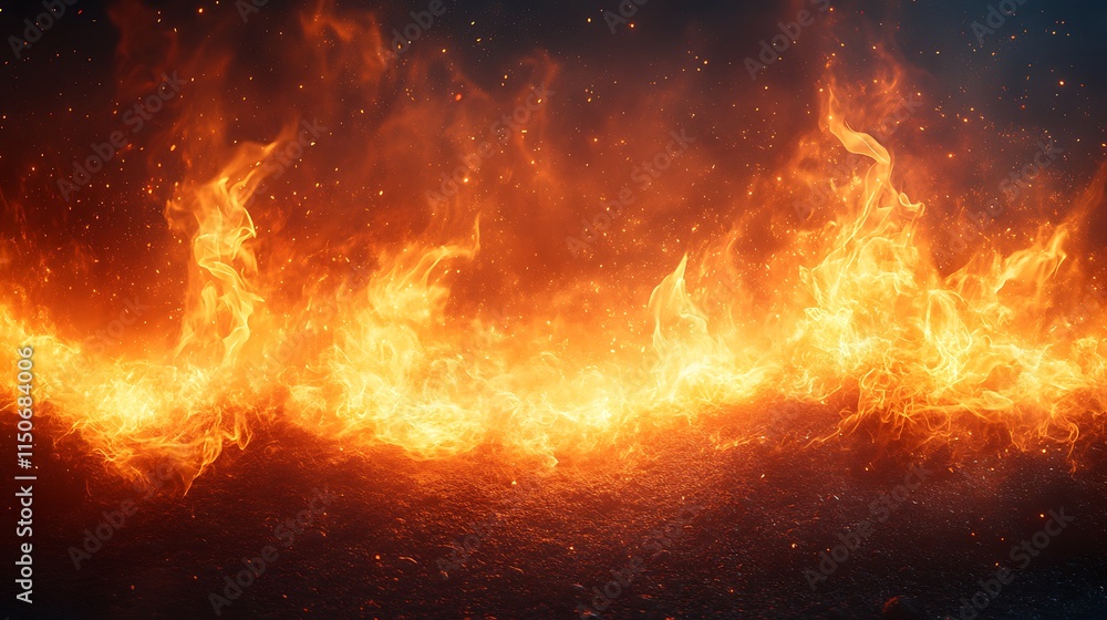 Explosive inferno flames releasing smoke under heavy swirling stormy skies wallpaper image Explosive inferno flames releasing smoke under heavy swirling stormy skies wallpaper image