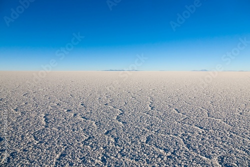 Salar de Uyuni Salt Flats Under Blue Sky