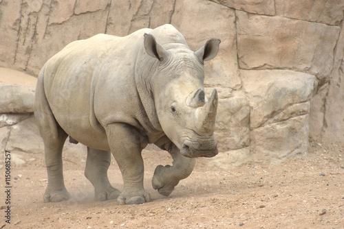 rhino in the zoo photo