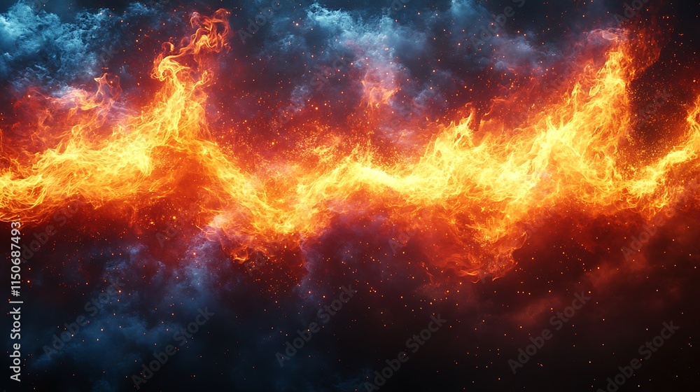 Dynamic abstract design with fiery motion of twisting glowing flames wallpaper image Dynamic abstract design with fiery motion of twisting glowing flames wallpaper image