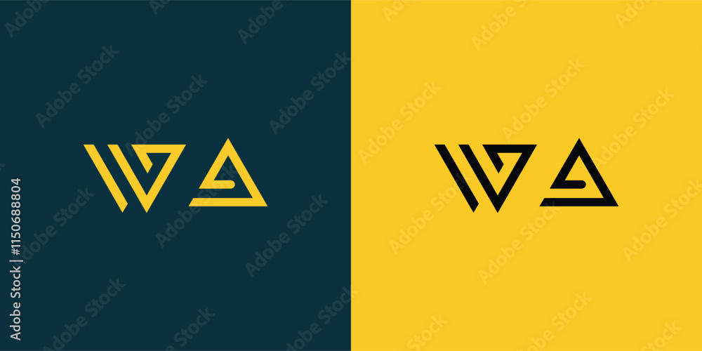 WA abstract minimalist letters Logo Monogram. It is a minimalist logo, this logo is made by combining two letters WA abstract minimalist letters Logo Monogram. It is a minimalist logo, this logo is made by combining two letters