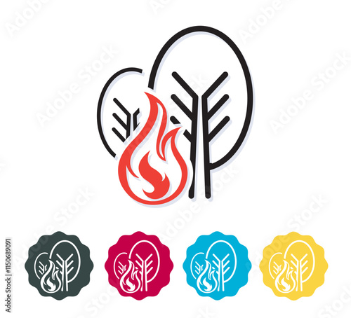 Tree burning - Forest Fire Icon