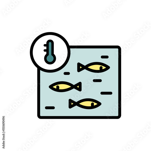 Fish farm pool color icon. Fish farm vector icon for web design isolated on white background
