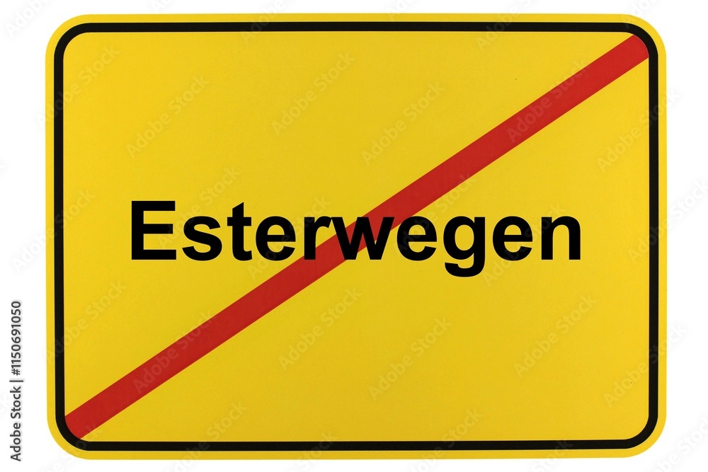 Illustration eines Ortsschildes der Gemeinde Esterwegen in Niedersachsen Illustration eines Ortsschildes der Gemeinde Esterwegen in Niedersachsen