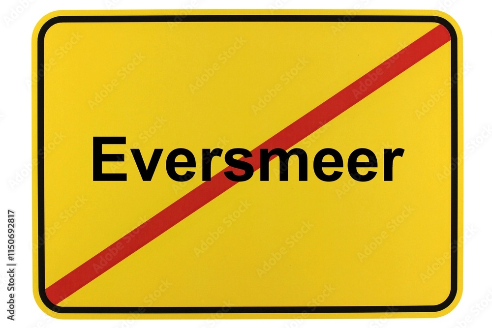 Illustration eines Ortsschildes der Gemeinde Eversmeer in Niedersachsen Illustration eines Ortsschildes der Gemeinde Eversmeer in Niedersachsen