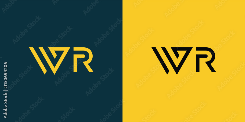 WR abstract minimalist letters Logo Monogram. It is a minimalist logo, this logo is made by combining two letters WR abstract minimalist letters Logo Monogram. It is a minimalist logo, this logo is made by combining two letters