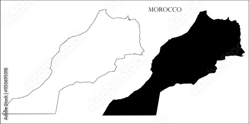 Morocco Blank Map, Morocco Map Outline Vector Images