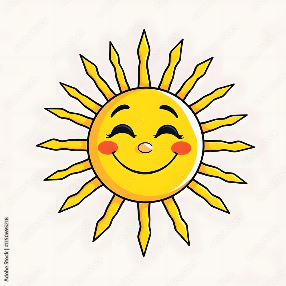 Cartoon Sun Emoticon: Warmth and Happiness Cartoon Sun Emoticon: Warmth and Happiness