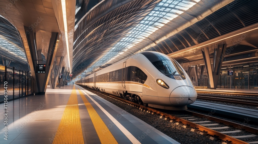 Modern High-Speed Train Station with Innovative Architecture Design Modern High-Speed Train Station with Innovative Architecture Design