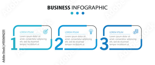 Modern business infographic template with 3 options or steps	
