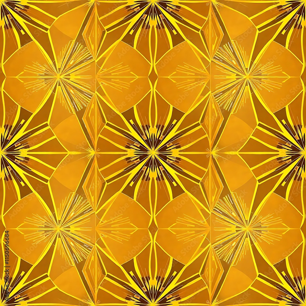 Golden Radiance: Abstract Geometric Pattern Golden Radiance: Abstract Geometric Pattern