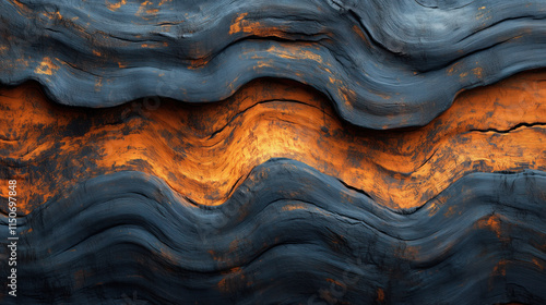 Wallpaper Mural Wood texture with wave-like lines Torontodigital.ca