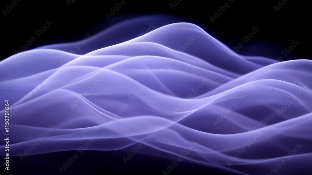 Obraz premium Abstract Purple Wave Forms Flowing Dark Background