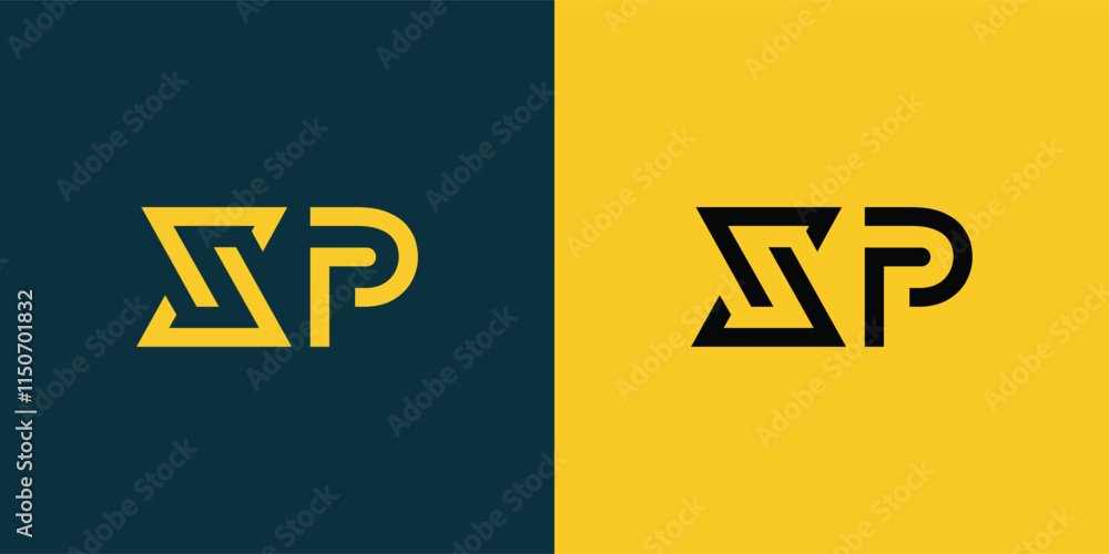 Obraz premium XP abstract minimalist letters Logo Monogram. It is a minimalist logo, this logo is made by combining two letters