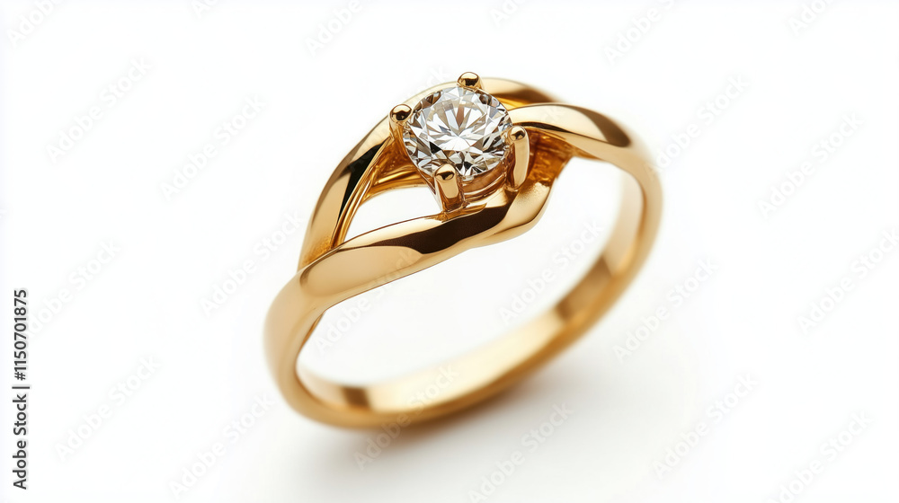 Jewelry piece exquisite gold ring with a flawless diamond. Jewelry piece exquisite gold ring with a flawless diamond.