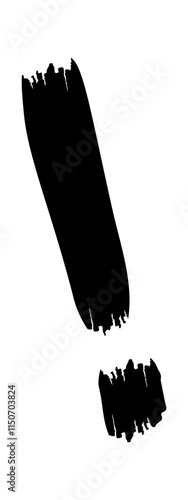 Black exclamation mark brush stroke