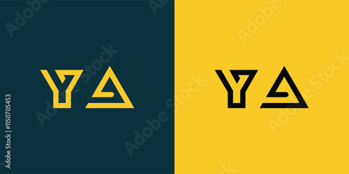 YA abstract  minimalist letters Logo Monogram. It is a minimalist logo, this logo is made by combining two letters