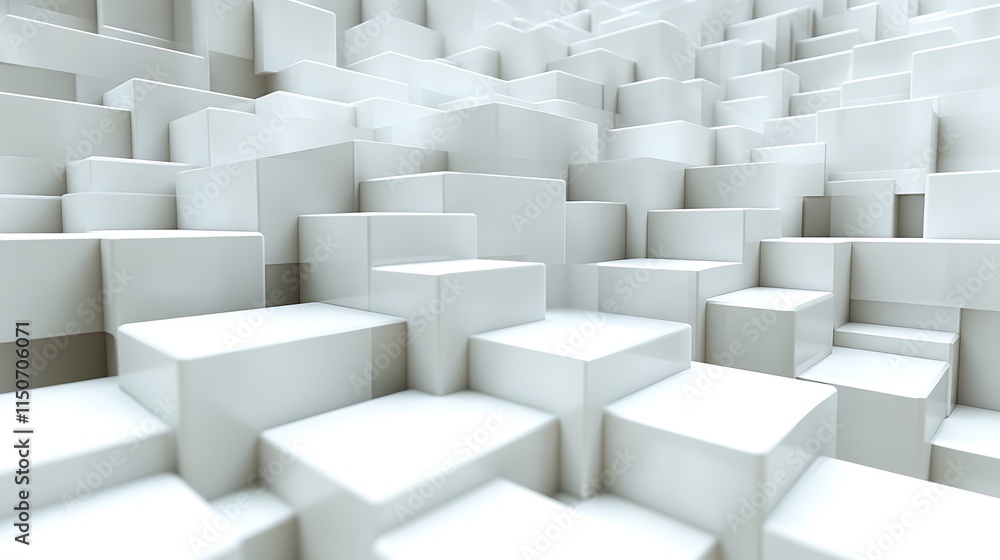 Abstract White Cube Geometric Structure Formation Abstract White Cube Geometric Structure Formation