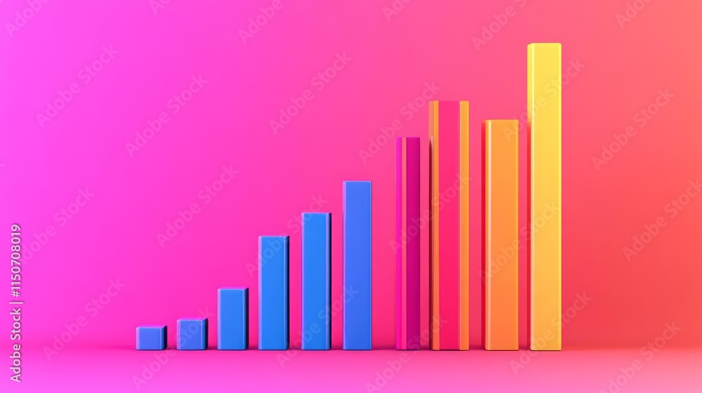 Tech sector investments visualized in vibrant comparative bars, digital growth chart, industry growth