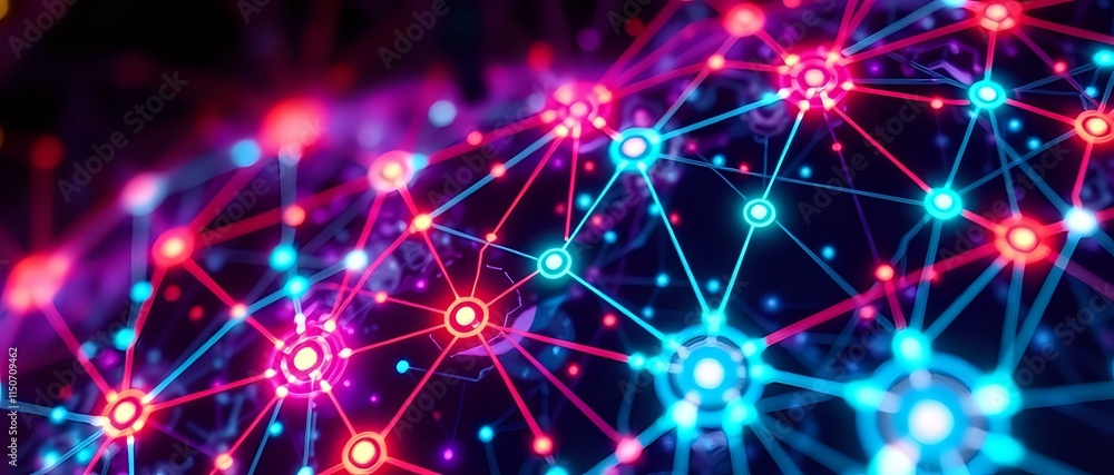 Vibrant Cybernetic Web - Abstract Neon Pattern Vibrant Cybernetic Web - Abstract Neon Pattern