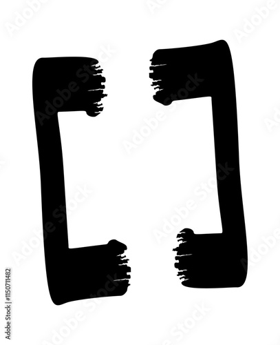Square brackets hand-drawn brushstroke element