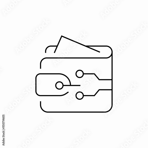 crypto wallet icon sign vector