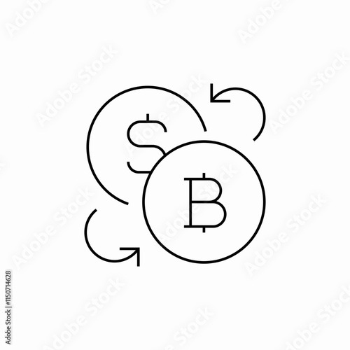 dollar to crypto currency icon sign vector