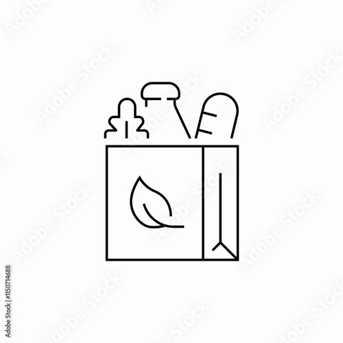 grocery bag shopping icon sign vector
