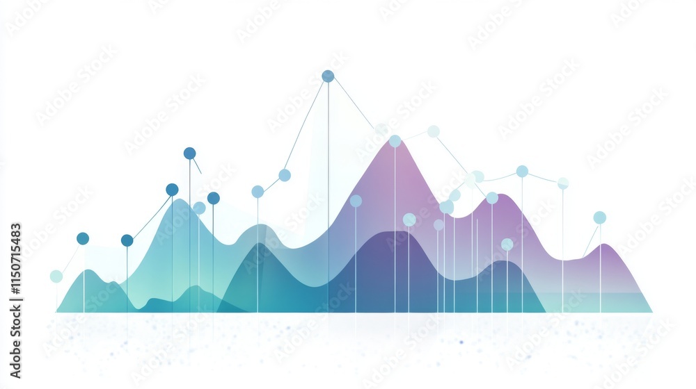 Abstract Data Visualization with Colorful Mountain Peaks Design Abstract Data Visualization with Colorful Mountain Peaks Design
