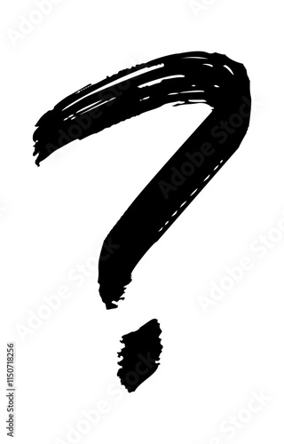 Question mark brush stroke hand-drawn